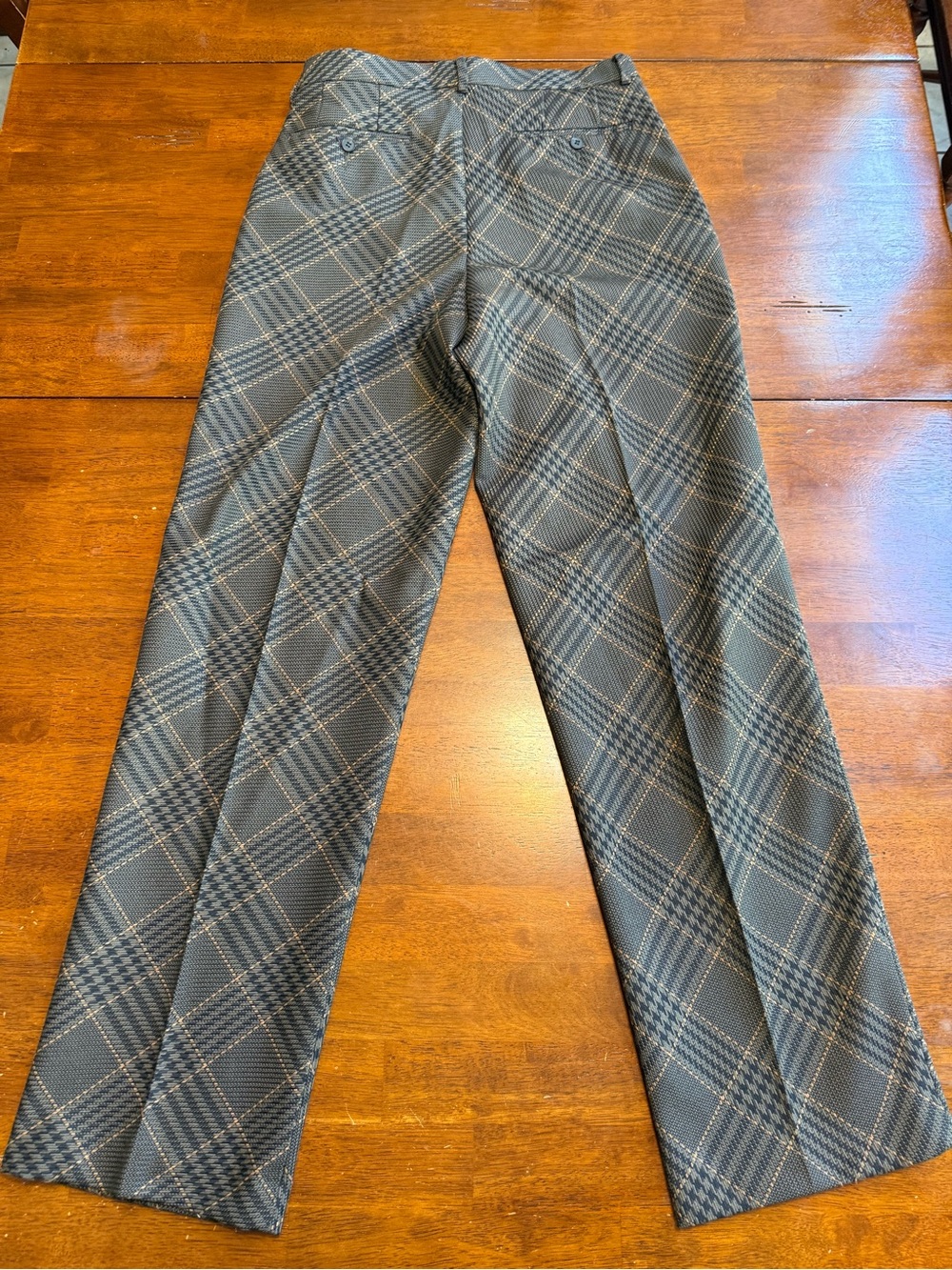 ASOS Gray Plaid Dress Pants with Tan Windowpane Accents